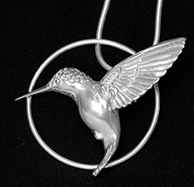hummingbird pin-pendant, Medicine Wheel, Designs by Tere